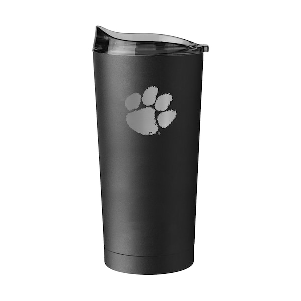 Logo Brands Clemson 20oz Etch Black Powder Coat Tumbler 123-S20PT-BLK-9 - main